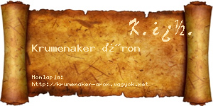 Krumenaker Áron névjegykártya